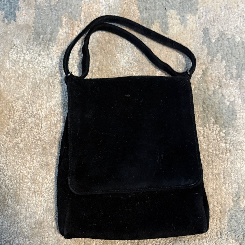 Elegant Black Suede Banana Republic Bag